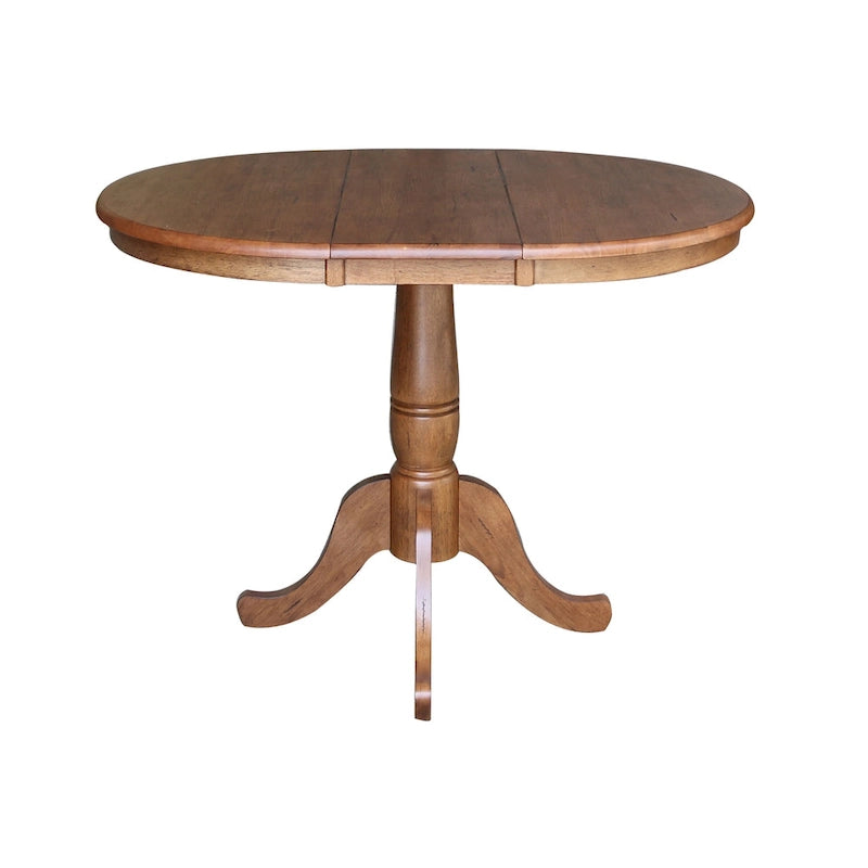 Table à dîner ronde extensible de 36 po avec 4 chaises San Remo