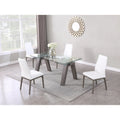 Ensemble de salle à manger moderne Somette avec table en verre extensible et chaises bicolores