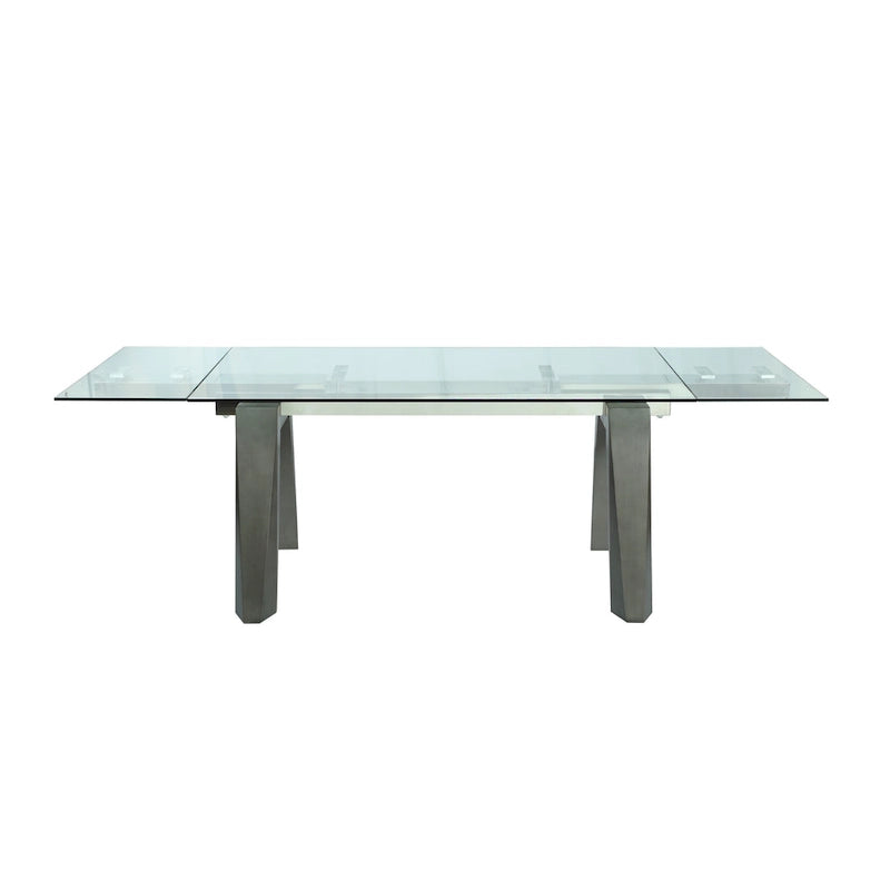 Ensemble de salle à manger moderne Somette avec table en verre extensible et chaises bicolores