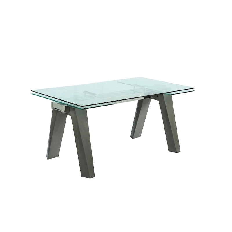 Ensemble de salle à manger moderne Somette avec table en verre extensible et chaises bicolores