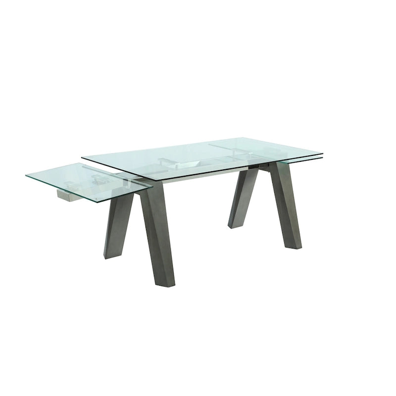 Ensemble de salle à manger moderne Somette avec table en verre extensible et chaises bicolores