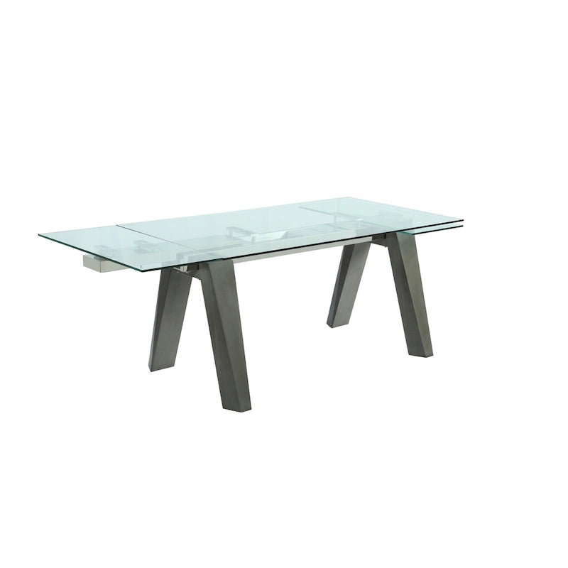 Ensemble de salle à manger moderne Somette avec table en verre extensible et chaises bicolores