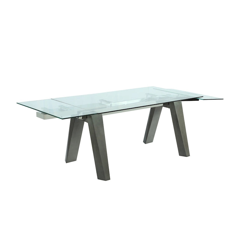 Ensemble de salle à manger moderne Somette avec table en verre extensible et chaises bicolores