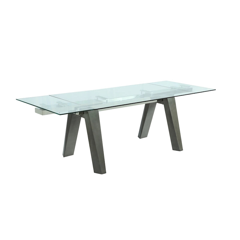 Ensemble de salle à manger moderne Somette avec table en verre extensible et chaises bicolores