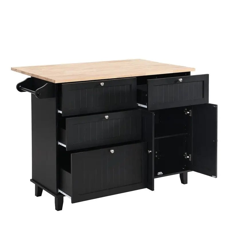 Ensemble de 3 pièces pour îlot de cuisine avec abattant et 2 tabourets, ensemble de table à manger avec meuble de rangement, tiroirs et porte-serviettes