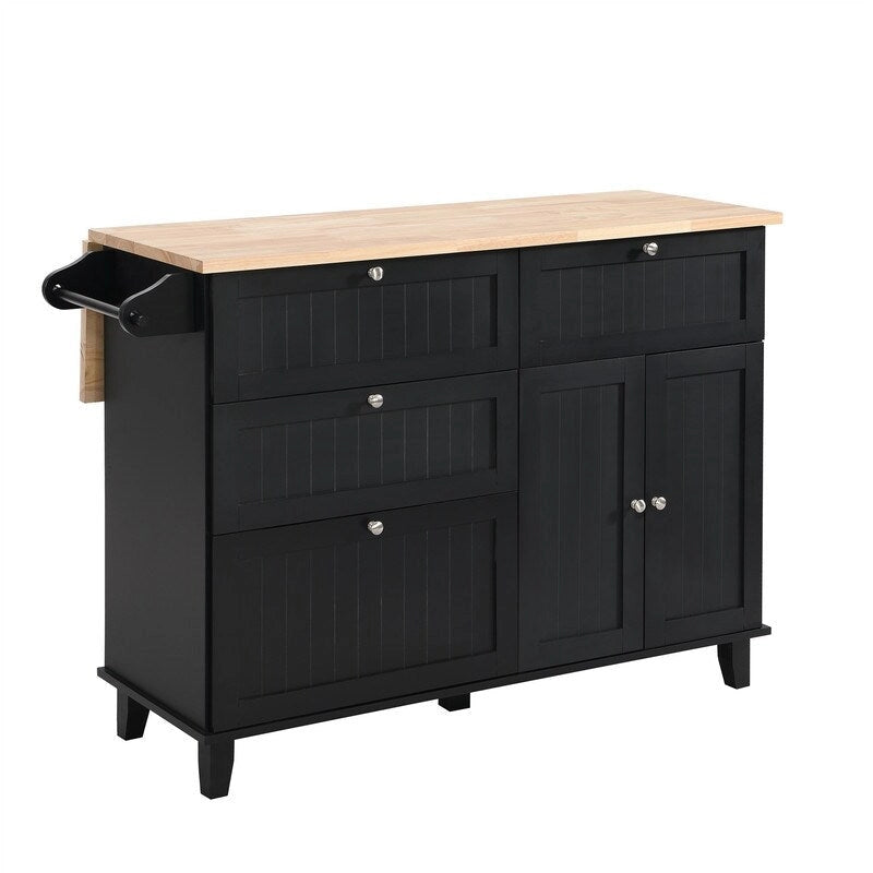 Ensemble de 3 pièces pour îlot de cuisine avec abattant et 2 tabourets, ensemble de table à manger avec meuble de rangement, tiroirs et porte-serviettes