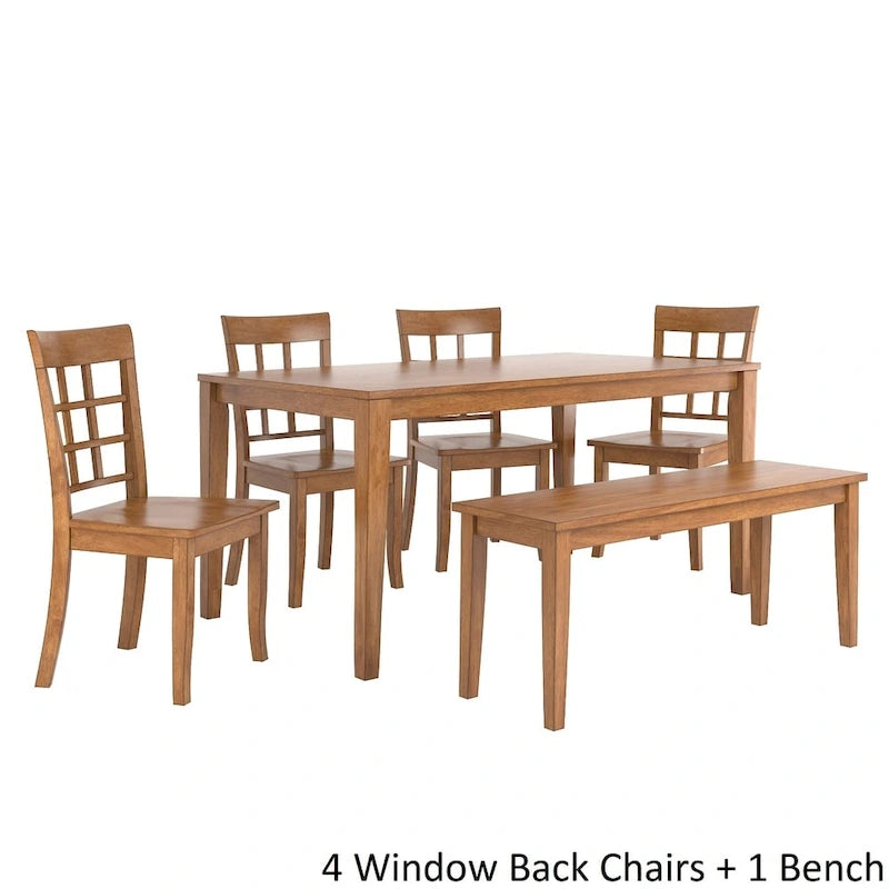 Ensemble de salle à manger rectangulaire Wilmington II de 60 pouces au fini chêne par iNSPIRE Q Classic
