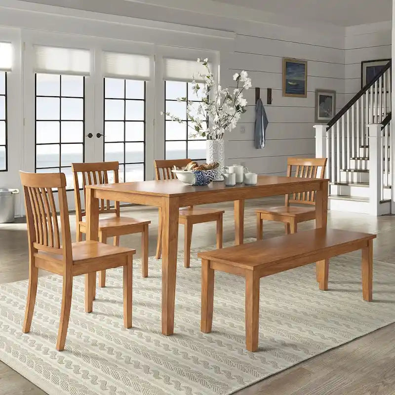 Ensemble de salle à manger rectangulaire Wilmington II de 60 pouces au fini chêne par iNSPIRE Q Classic