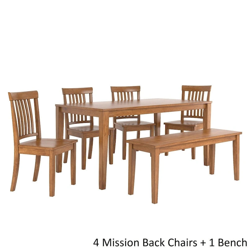 Ensemble de salle à manger rectangulaire Wilmington II de 60 pouces au fini chêne par iNSPIRE Q Classic