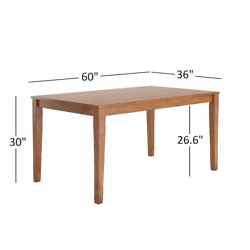 Ensemble de salle à manger rectangulaire Wilmington II de 60 pouces au fini chêne par iNSPIRE Q Classic