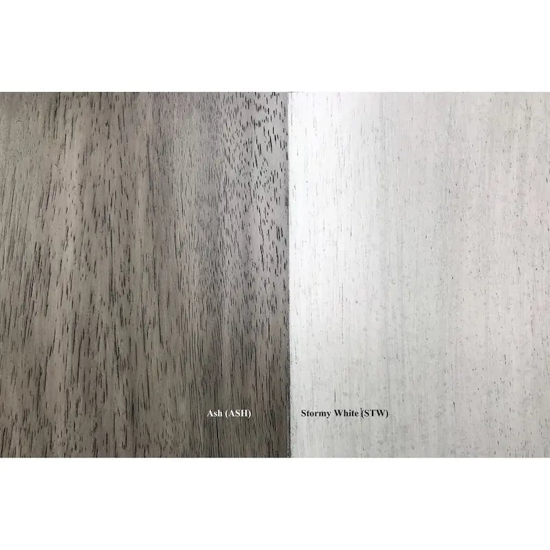 Ensemble 5 pièces de chaises de salle à manger à dossier échelle doublement transitionnel en frêne/blanc orageux