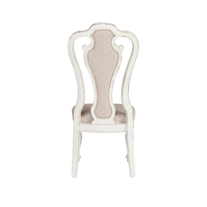 Ensemble de salle à manger 7 pièces Magnolia Manor Antique White Weathered Bark avec table à pieds
