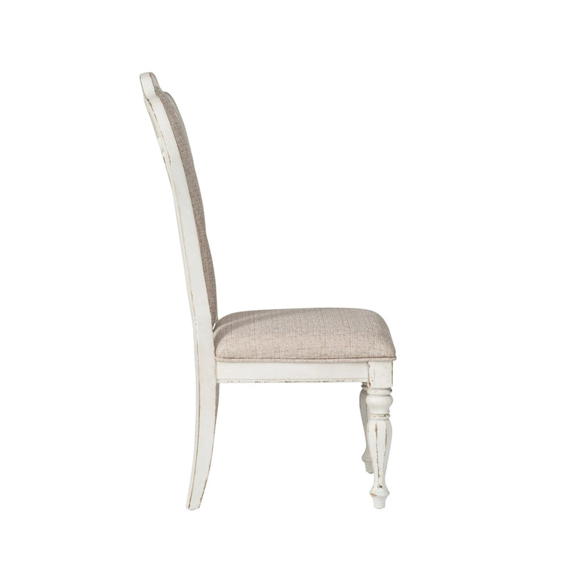 Ensemble de salle à manger 7 pièces Magnolia Manor Antique White Weathered Bark avec table à pieds