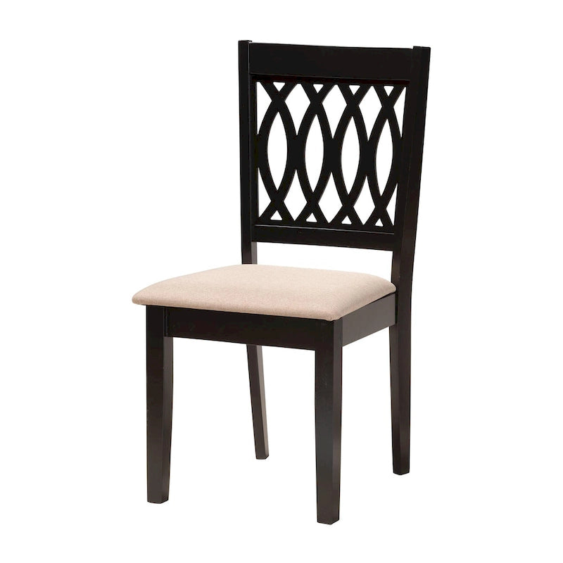 Ensemble de salle à manger Florencia en tissu et bois marron de style moderne