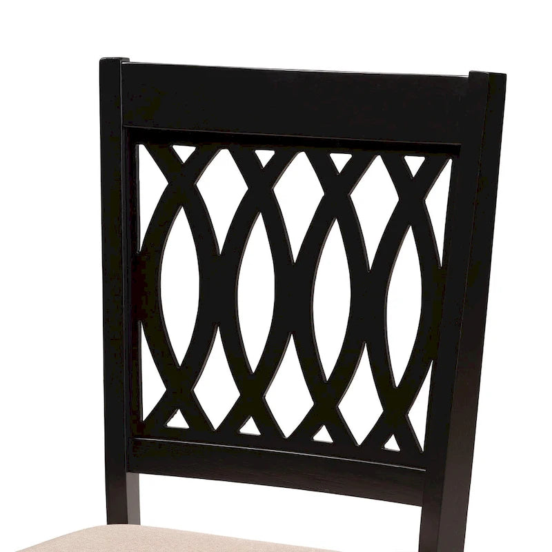 Ensemble de salle à manger Florencia en tissu et bois marron de style moderne