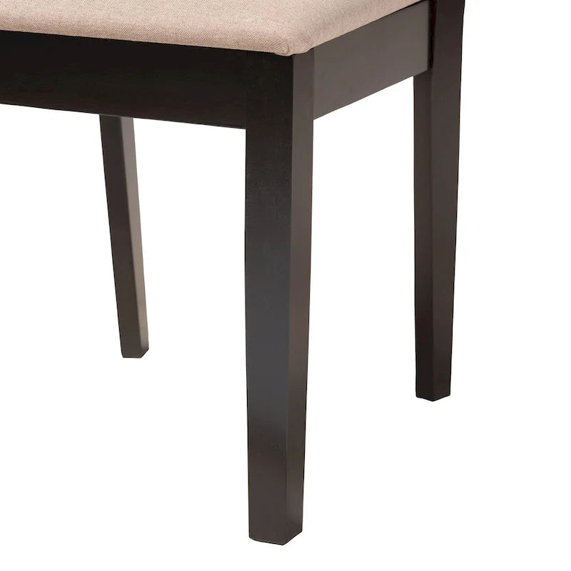 Ensemble de salle à manger Florencia en tissu et bois marron de style moderne