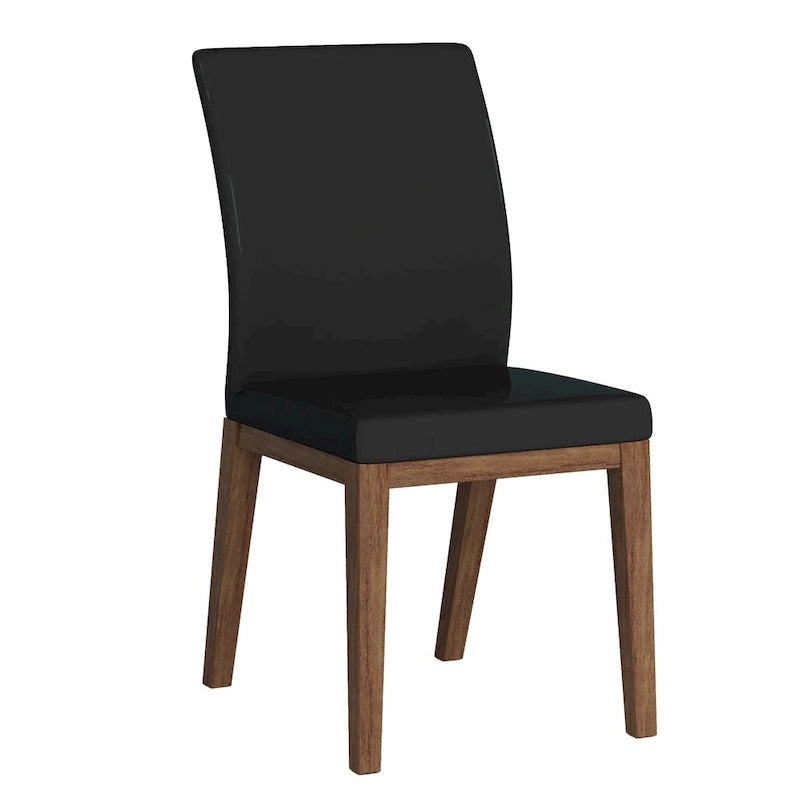 Ensemble de salle à manger Somette Karlita en pierre frittée marbrée avec chaises d'appoint noires