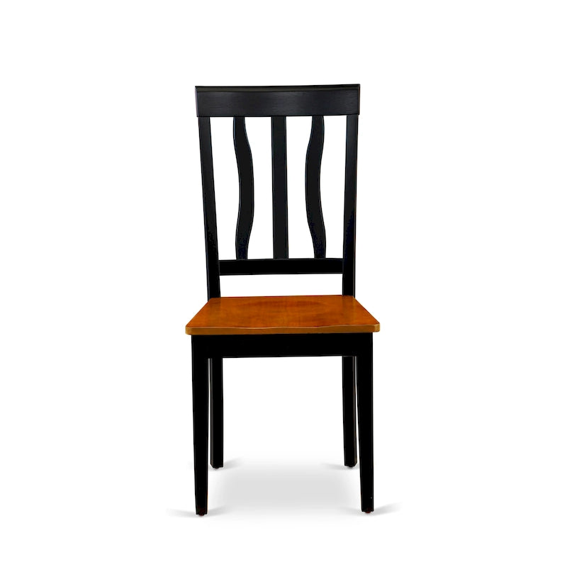 Ensemble de salle à manger East West Furniture – Une table de cuisine ronde et des chaises de salle à manger, noir et cerisier (options de pièces et de type de siège)