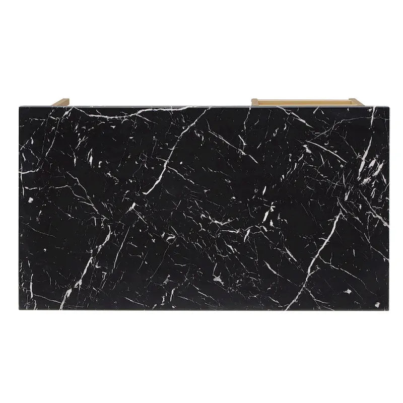Ensemble de salle à manger 3 pièces à hauteur de comptoir Ainsley en faux marbre par iNSPIRE Q Modern