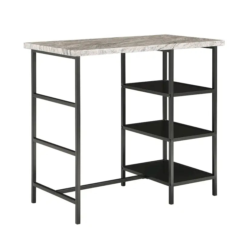 Ensemble de salle à manger 3 pièces à hauteur de comptoir Ainsley en faux marbre par iNSPIRE Q Modern