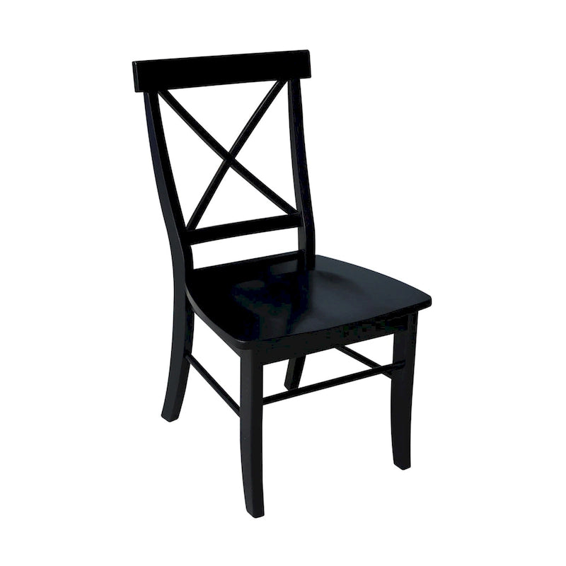 Table à abattants 42 po avec 4 chaises de salle à manger à dossier croisé - Ensemble de 5 pièces