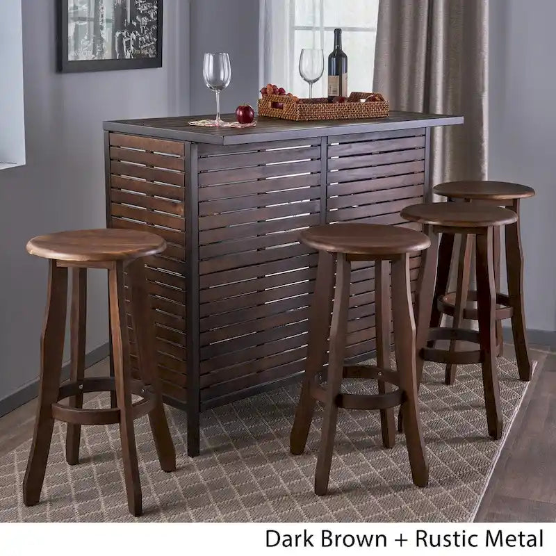 Ensemble de bar 5 pièces en bois d'acacia Samala par Christopher Knight Home