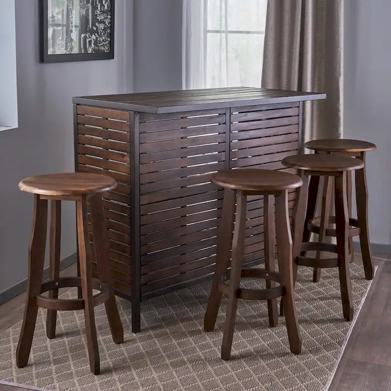 Ensemble de bar 5 pièces en bois d'acacia Samala par Christopher Knight Home