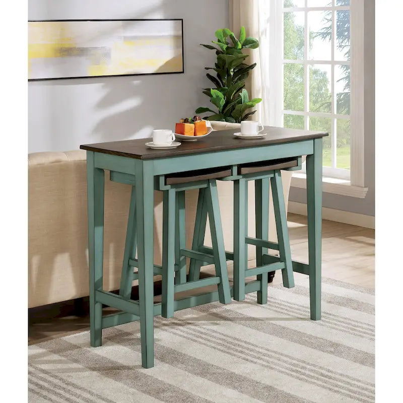 Ensemble de table de bar 3 pièces en bois massif de transition Flaros par Furniture of America