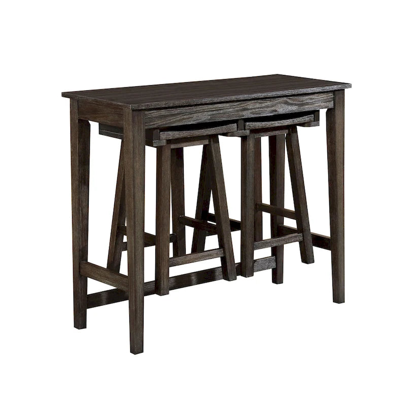 Ensemble de table de bar 3 pièces en bois massif de transition Flaros par Furniture of America