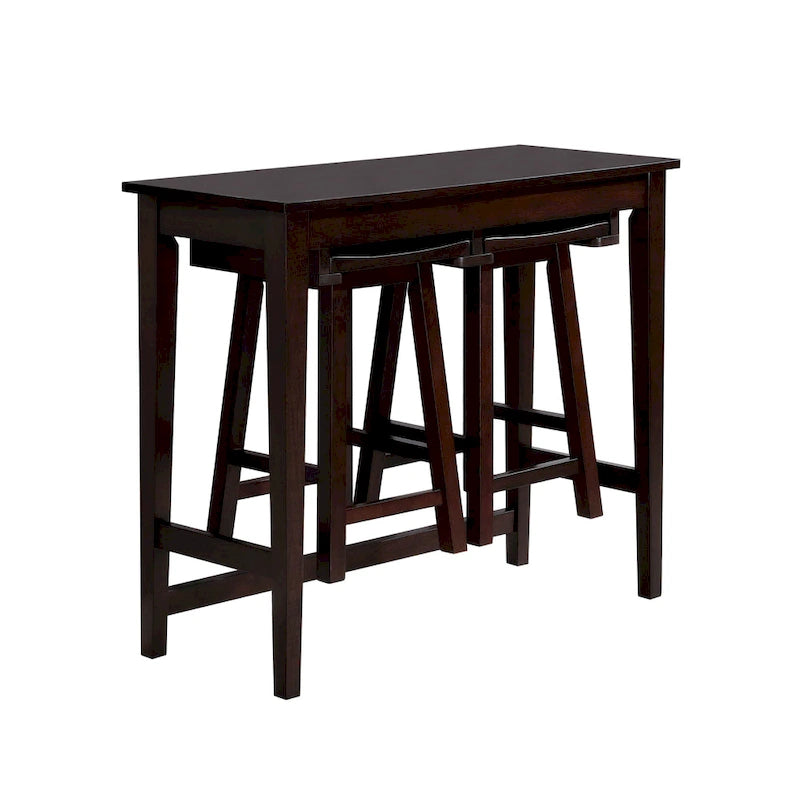 Ensemble de table de bar 3 pièces en bois massif de transition Flaros par Furniture of America