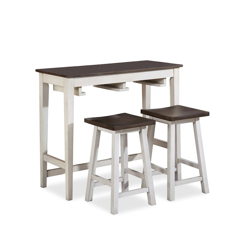 Ensemble de table de bar 3 pièces en bois massif de transition Flaros par Furniture of America