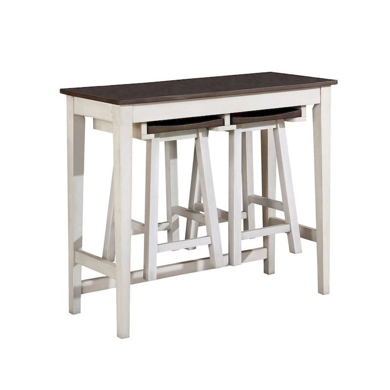Ensemble de table de bar 3 pièces en bois massif de transition Flaros par Furniture of America