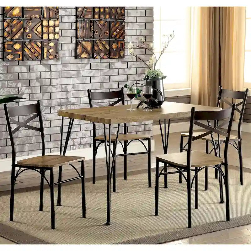 Ensemble de salle à manger Zath Industrial Metal 5 pièces par Furniture of America