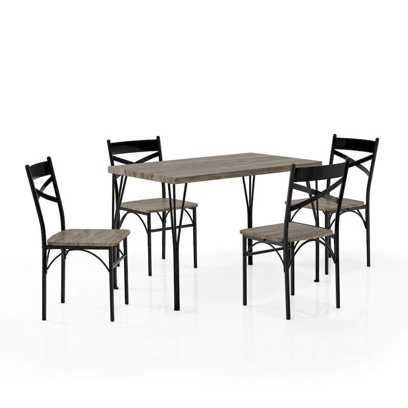 Ensemble de salle à manger Zath Industrial Metal 5 pièces par Furniture of America