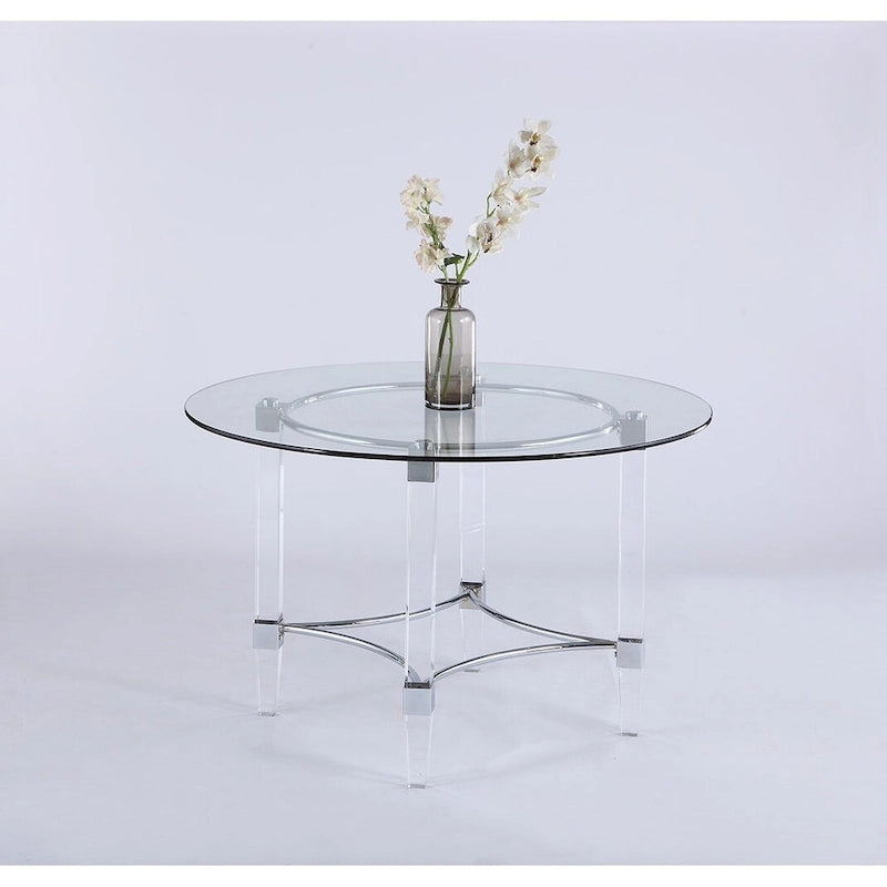 Ensemble de salle à manger Somette Ridley Gold 5 pièces en verre/acrylique avec chaises noires