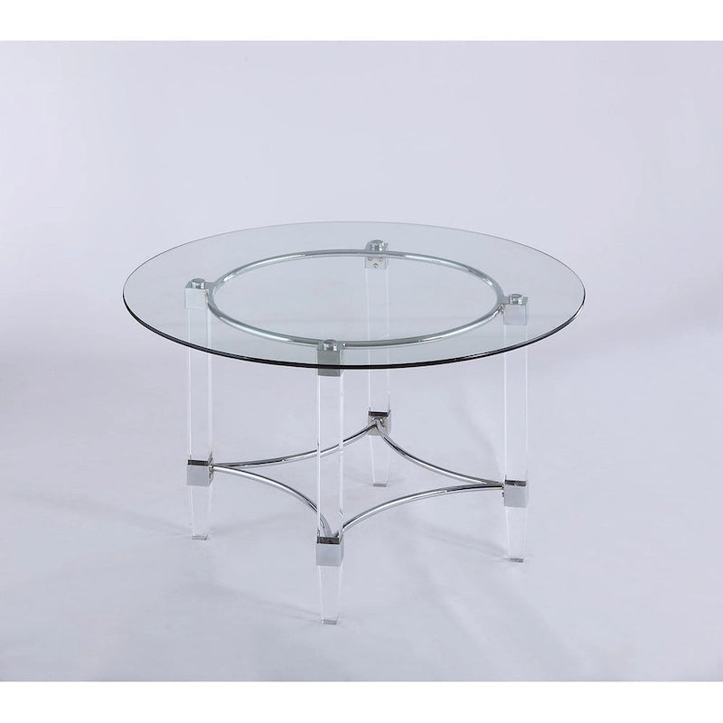 Ensemble de salle à manger Somette Ridley Gold 5 pièces en verre/acrylique avec chaises noires