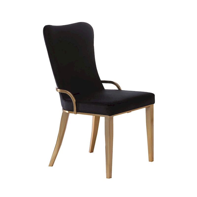 Ensemble de salle à manger Somette Ridley Gold 5 pièces en verre/acrylique avec chaises noires