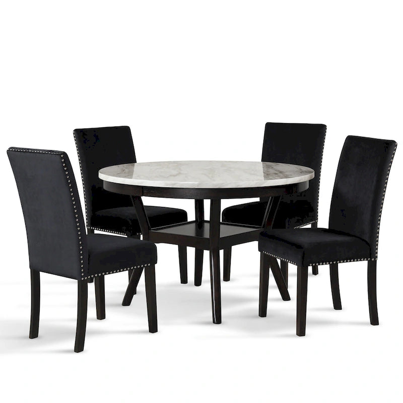 Ensemble de salle à manger rond 5 pièces New Classic Furniture Reginald