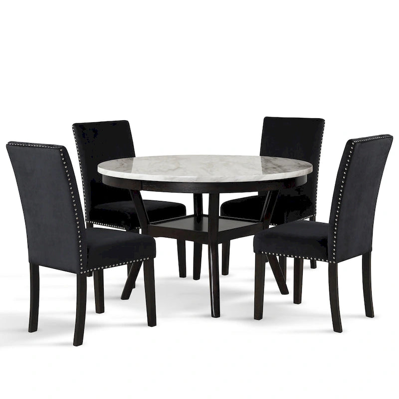 Ensemble de salle à manger rond 5 pièces New Classic Furniture Reginald