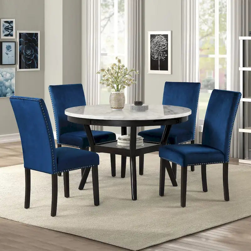 Ensemble de salle à manger rond 5 pièces New Classic Furniture Reginald