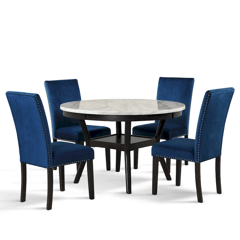 Ensemble de salle à manger rond 5 pièces New Classic Furniture Reginald