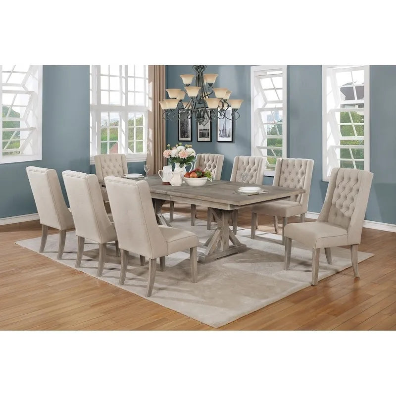 Ensemble de salle à manger 9 pièces Best Quality Furniture avec rallonge de 18 pouces