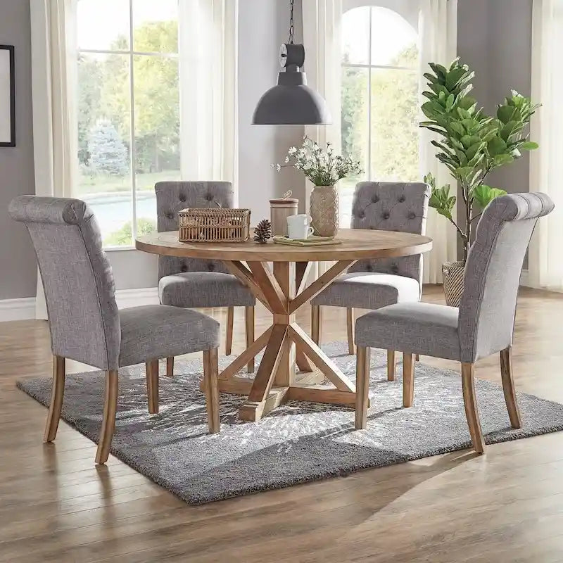 Ensemble de salle à manger rond Benchwright X-base 48 po par iNSPIRE Q Artisan