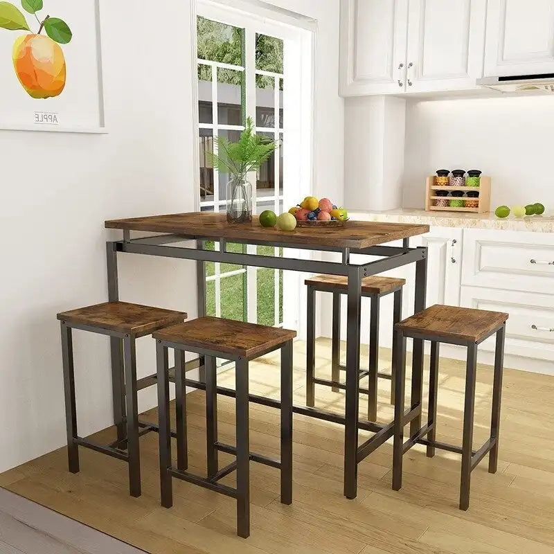 Ensemble de salle à manger 5 pièces Mieres Modern Farmhouse, hauteur comptoir