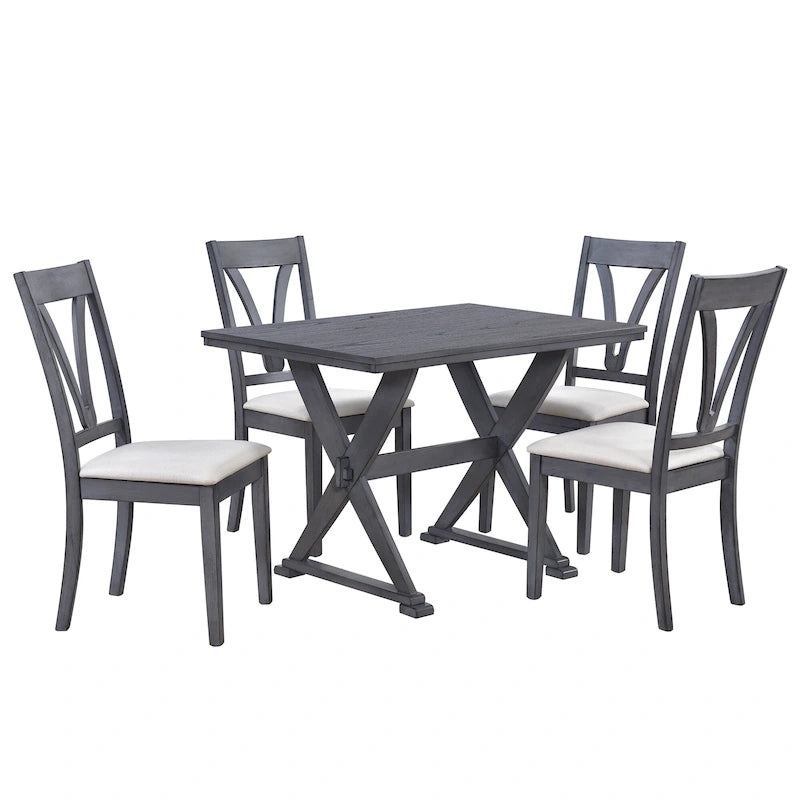 Ensemble de salle à manger 5 pièces en bois de style Mid-Century