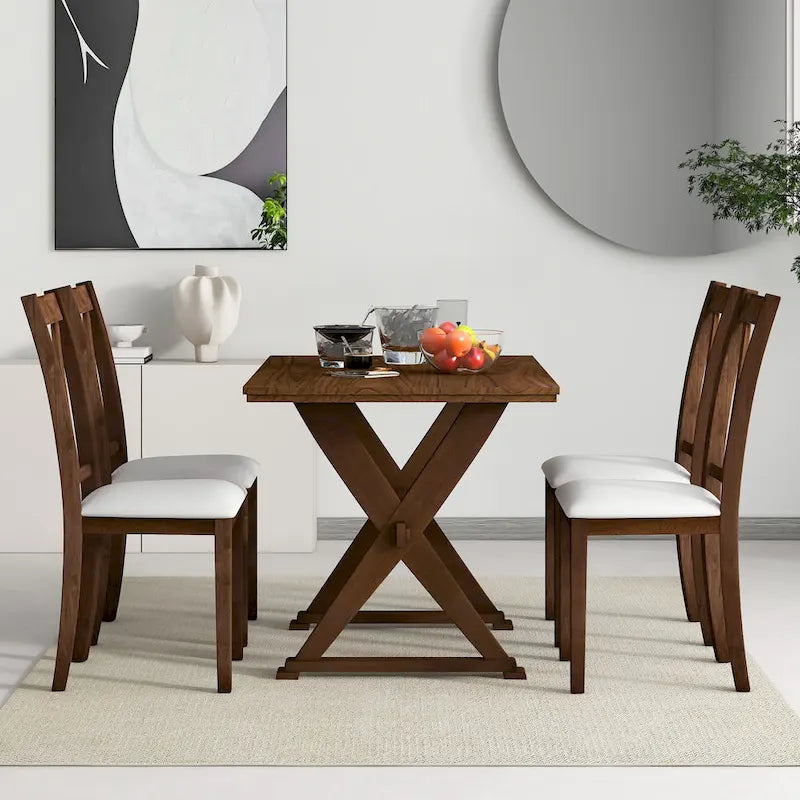 Ensemble de salle à manger 5 pièces en bois de style Mid-Century