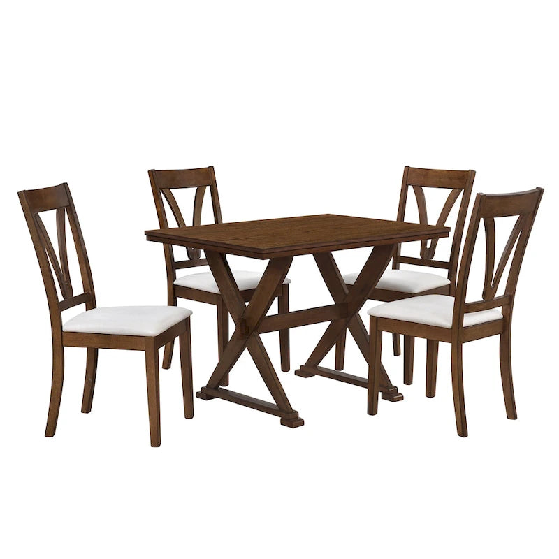 Ensemble de salle à manger 5 pièces en bois de style Mid-Century