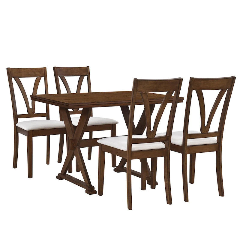 Ensemble de salle à manger 5 pièces en bois de style Mid-Century