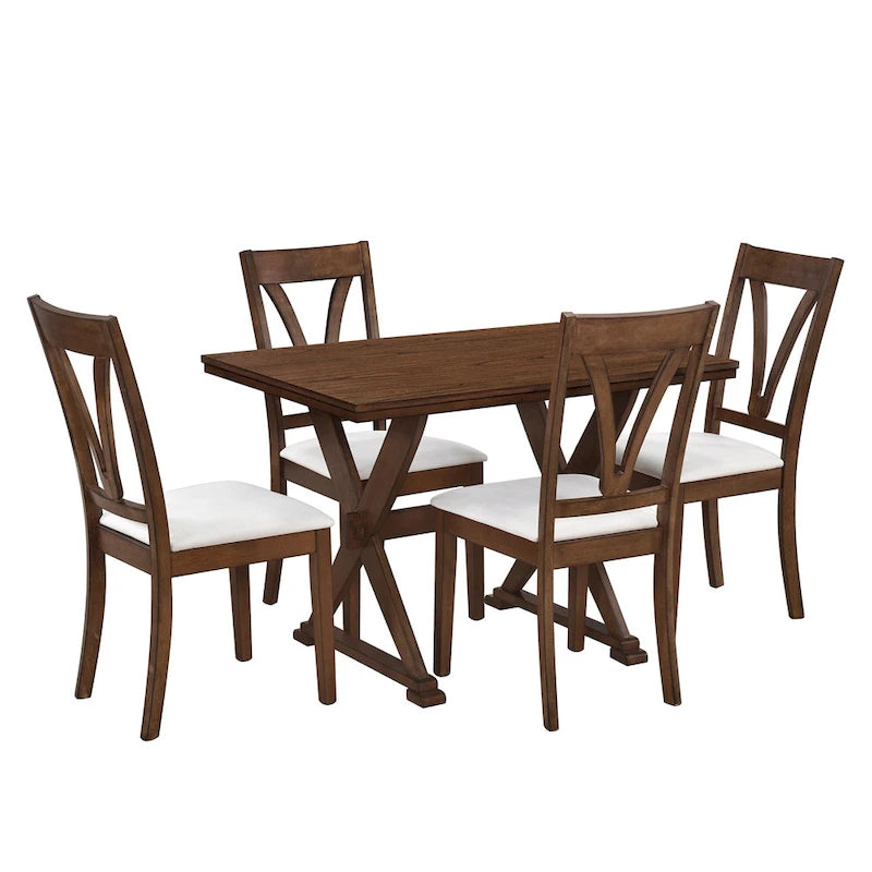 Ensemble de salle à manger 5 pièces en bois de style Mid-Century