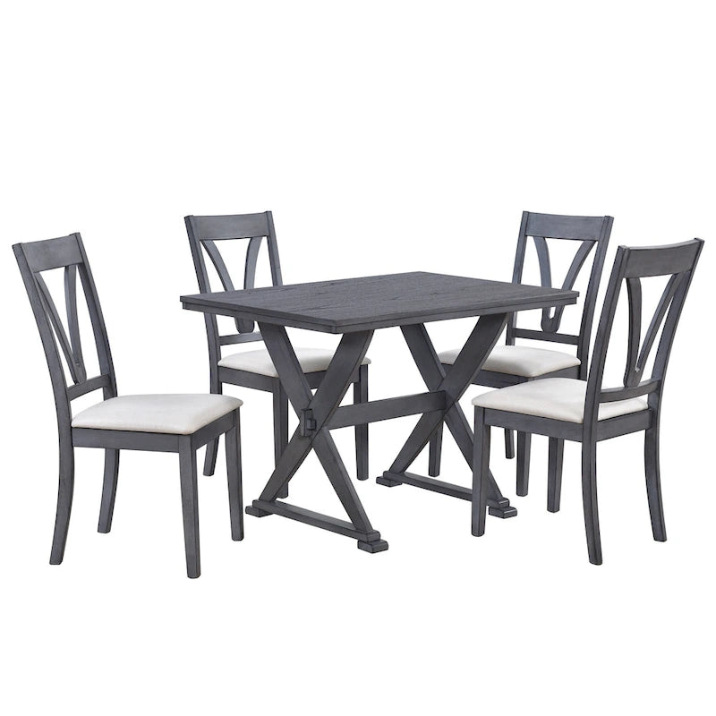 Ensemble de salle à manger 5 pièces en bois de style Mid-Century
